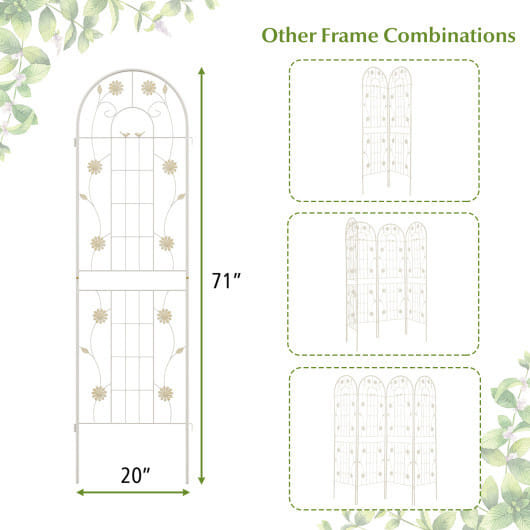 4 Pack 71 x 20 Inches Metal Garden Trellis for Climbing Plants-White - Color: White D681-GT4143WH