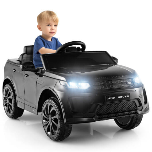12V Kids Ride On Car with Remote Control Lockable Doors Slow Start System and LED Lights-Black - Co D681-TQ10218US-DK