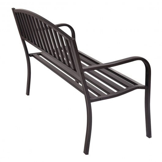 50 Inch Patio Garden Bench Loveseats for Outdoor - Color: Black D681-OP70535