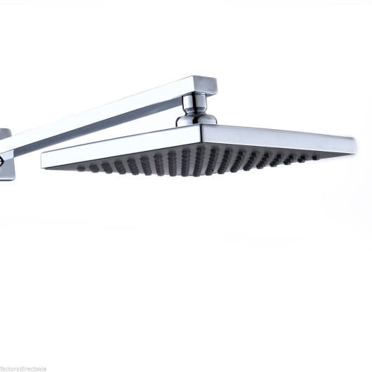 8 Inch LED Rainfall Shower head Arm Control Valve Handspray Shower Faucet Set - Color: Silver D681-BA6420