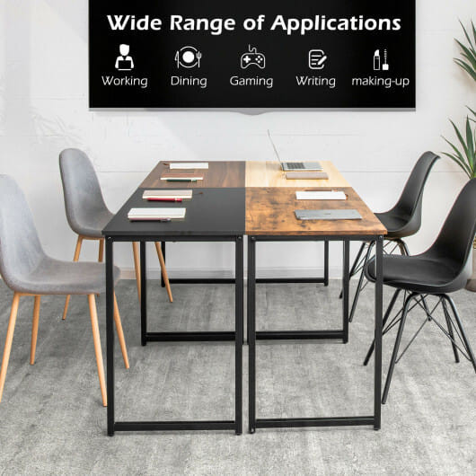 L Shaped Computer Desk and Writing Workstation for Home and Office-Black - Color: Black D681-CB10360DK