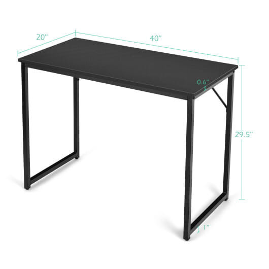 L Shaped Computer Desk and Writing Workstation for Home and Office-Black - Color: Black D681-CB10360DK