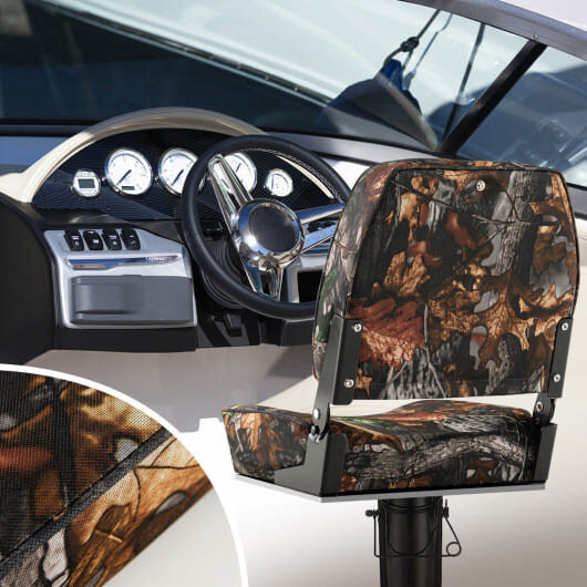 2-Piece Folding Boat Seat Set with Sponge Padding-Camouflage - Color: Camouflage D681-NP11051AU-2
