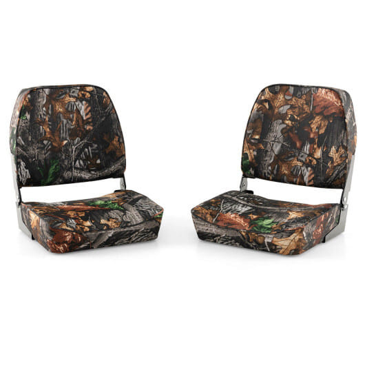 2-Piece Folding Boat Seat Set with Sponge Padding-Camouflage - Color: Camouflage D681-NP11051AU-2