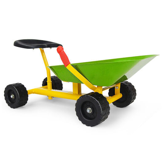 8 Inch Heavy Duty Kids Ride-on Sand Dumper with 4 Wheels-Lime Green - Color: Green D681-TY571754LS
