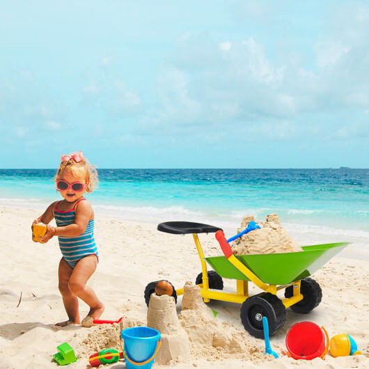 8 Inch Heavy Duty Kids Ride-on Sand Dumper with 4 Wheels-Lime Green - Color: Green D681-TY571754LS