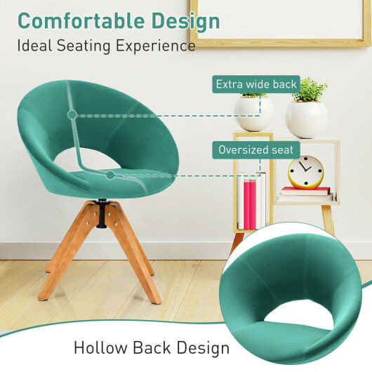 Swivel Accent Chair with Oversized Upholstered Seat for Home Office-Green - Color: Green D681-JV10356GN