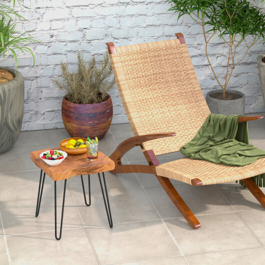 Square Reclaimed Recycled Indonesia Teak Wood End Table - Color: Brown D681-JV10967