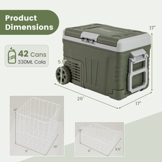 12 Volt Car Refrigerator Portable Car Fridge with Adjustable Range-35L - Size: M D681-AX10012US-35