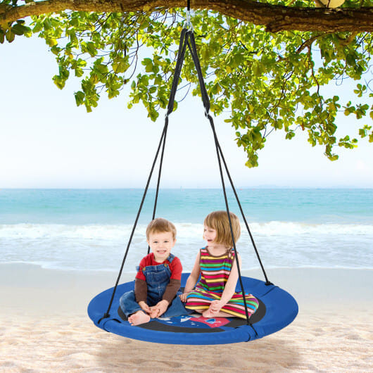 40 Inches Saucer Tree Swing with Adjustable Hanging Ropes and 900D Oxford Fabric-Rocket D681-NP11372HJ