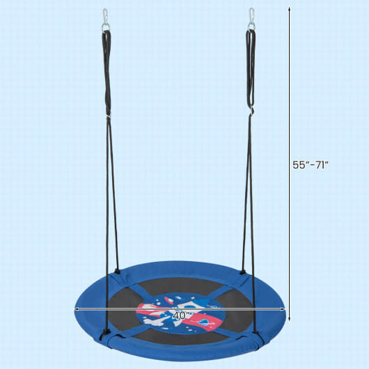 40 Inches Saucer Tree Swing with Adjustable Hanging Ropes and 900D Oxford Fabric-Rocket D681-NP11372HJ