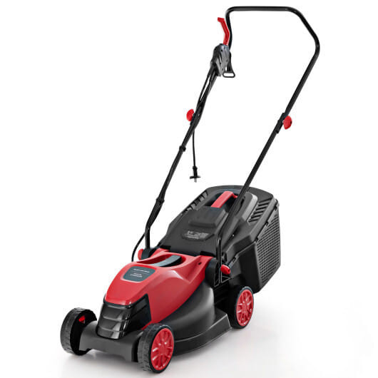 10 AMP 13 Inch Electric Corded Lawn Mower with Collection Box-Red - Color: Red D681-ET10032US-RE