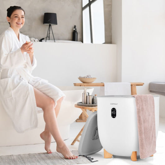 20L Towel Warmer Bucket with PTC Air Heater for Rapid and Even Heating-White - Color: White D681-ES10320US-WH