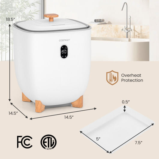 20L Towel Warmer Bucket with PTC Air Heater for Rapid and Even Heating-White - Color: White D681-ES10320US-WH