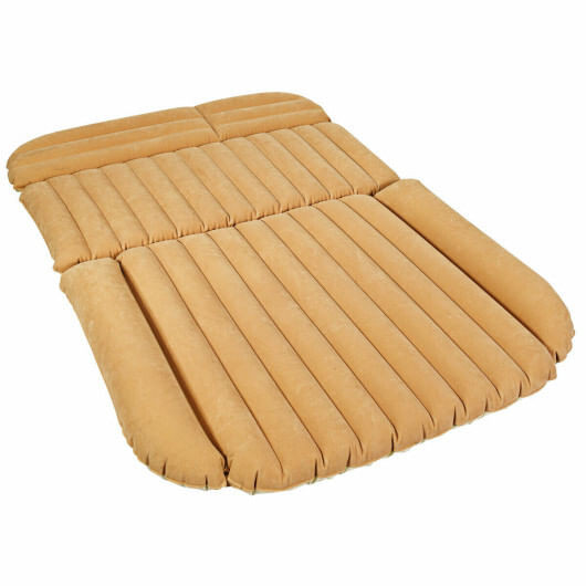 Inflatable SUV Air Backseat Mattress Travel Pad with Pump Camping - Color: Yellow D681-AP2199