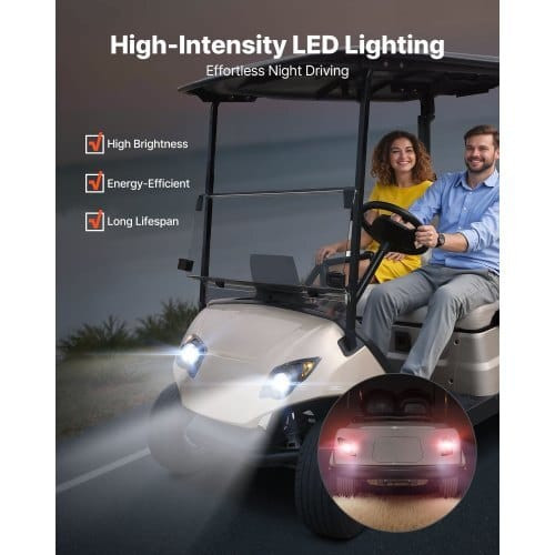  Golf Cart Light Kit, 12 Volt, Street Legal LED Headlight and Taillight Kit with Wiring Harness, Tu E415-QCDTJYAMAHAX8JX9Z001V9