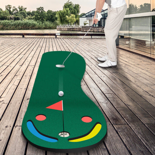 Golf Putting Green Set for Indoor Outdoor Use - Color: Green D681-SP38087