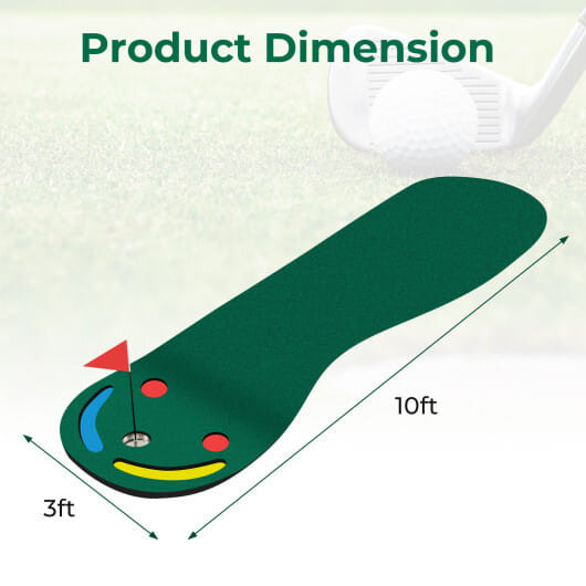 Golf Putting Green Set for Indoor Outdoor Use - Color: Green D681-SP38087