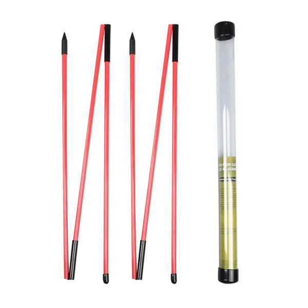 Color: Red - 6 Colors Golf Alignment Sticks Collapsible Golf Practice Rods Putter Green Trainer Too F640-12000041699159413