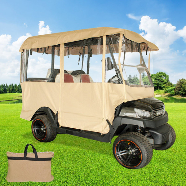  Golf Cart Enclosure, with 4-Sided Fairway Deluxe, 300D Waterproof Driving Enclosure with Transpare E415-GEFQCZ00000000001V0