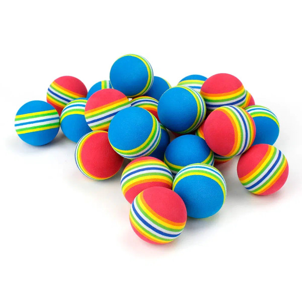 Color: MULTI - 10 Pcs Rainbow Color EVA Foam Practice Sponge Golf Balls Bulk F640-12000020689982481