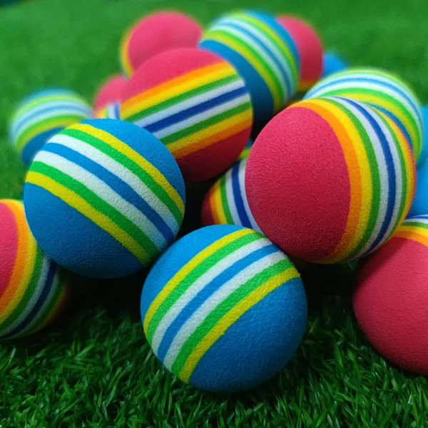 Color: MULTI - 10 Pcs Rainbow Color EVA Foam Practice Sponge Golf Balls Bulk F640-12000020689982481