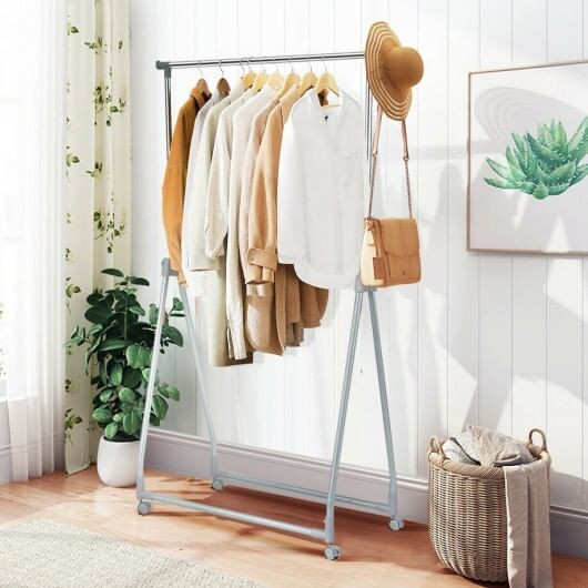 Extendable Foldable Heavy Duty Clothing Coat Rack Stand with Hanging Rod B593-HW63969