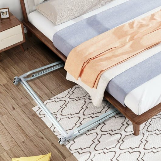 Extendable Foldable Heavy Duty Clothing Coat Rack Stand with Hanging Rod - Color: Silver D681-HW63969