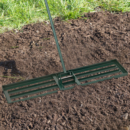 Lawn Leveling Rake 46 x 10 Inch Heavy Duty Lawn Level Tool for Soil-Black B593-GT4395