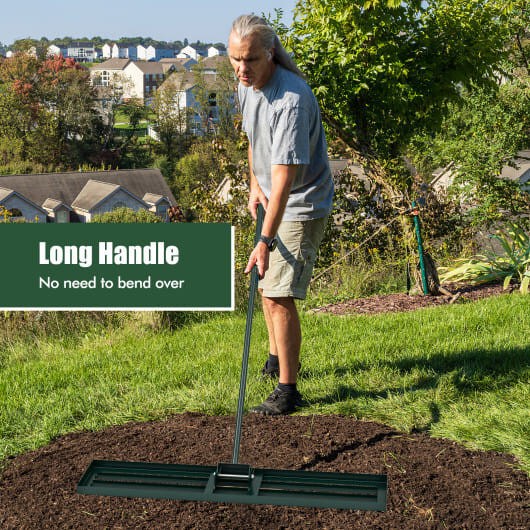 Lawn Leveling Rake 46 x 10 Inch Heavy Duty Lawn Level Tool for Soil-Black B593-GT4395