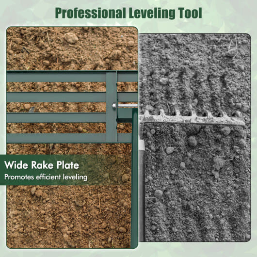 Lawn Leveling Rake 46 x 10 Inch Heavy Duty Lawn Level Tool for Soil-Black B593-GT4395