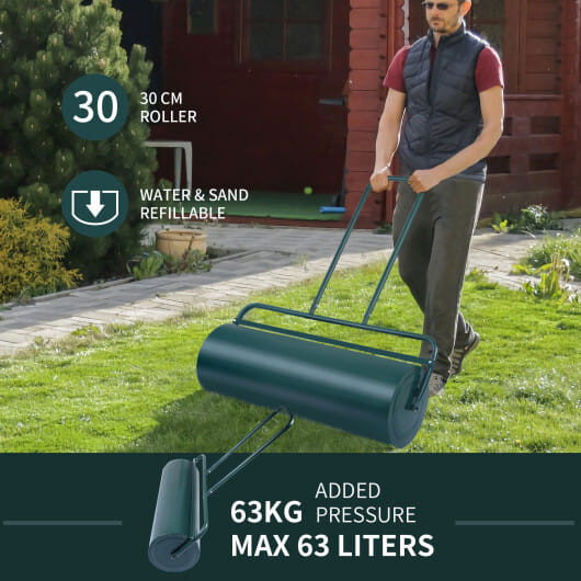 36 x 12 Inches Tow Lawn Roller Water Filled Metal Push Roller B593-GT2914color