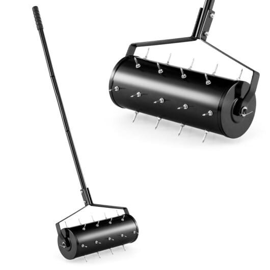 18/21 Inch Manual Lawn Aerator with Detachable Handle-18 inches - Color: Black - Size: 18 inches D681-GT4129DK