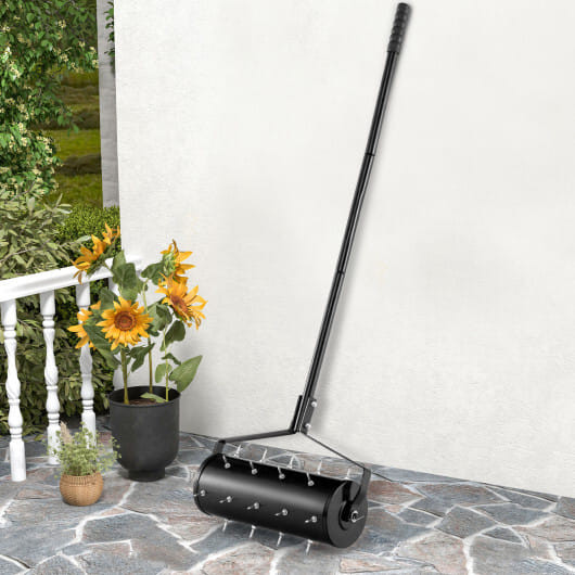 18/21 Inch Manual Lawn Aerator with Detachable Handle-18 inches - Color: Black - Size: 18 inches D681-GT4129DK