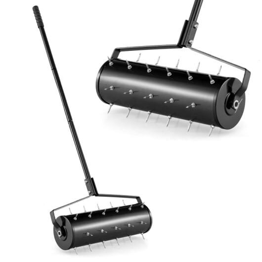 18/21 Inch Manual Lawn Aerator with Detachable Handle-21 inches - Color: Black - Size: 21 inches D681-GT4130DK