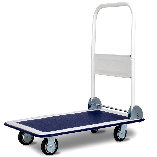330 lbs Platform Cart Dolly Foldable Warehouse Push Hand Truck - Color: Light Blue D681-TL30106