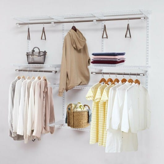 Adjustable Wall Mounted Closet Rack System with Shelf B593-HW63355