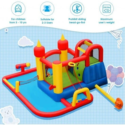 Inflatable Water Slide Jumper Bounce House with Ocean Ball without Blower B593-OP70102