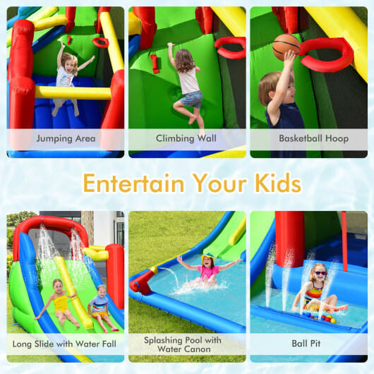 Inflatable Water Slide with Ocean Balls for Kids without Blower B593-NP10144
