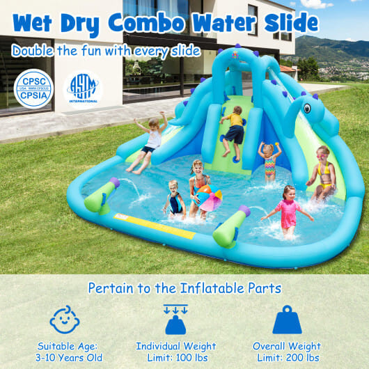 Inflatable Water Slide with Dual Slides and Large Splash Pool (Without Blower) B593-NP11778
