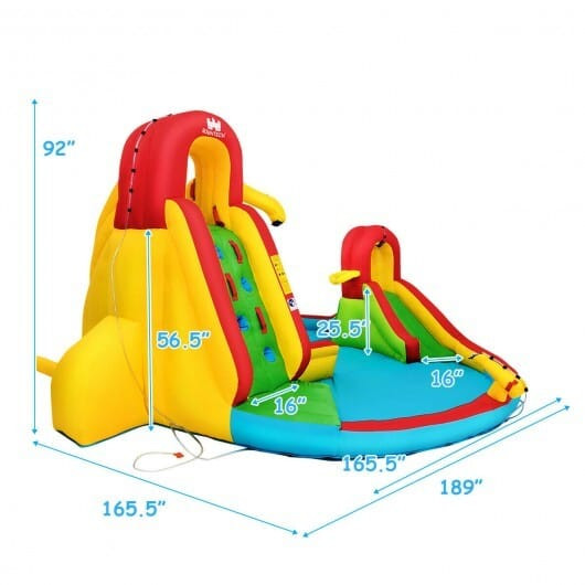 Kids Gift Inflatable Water Slide Bounce Park with 480 W Blower - Color: Multicolor D681-OP70144