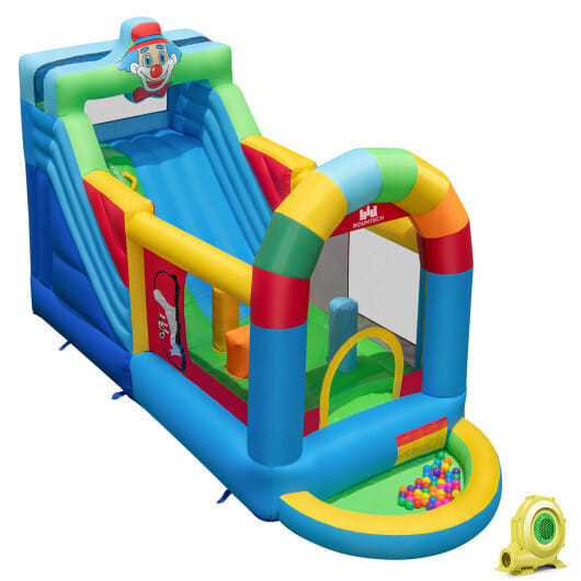 Inflatable Bounce House Obstacle Course with Ball Pit and Silde with 735W Blower B593-NP11633US