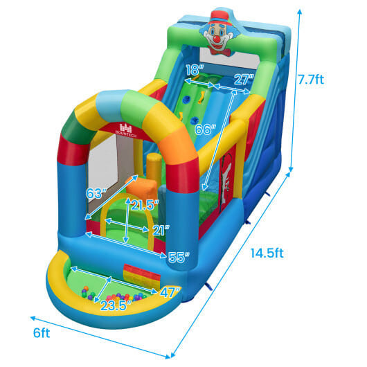 Inflatable Bounce House Obstacle Course with Ball Pit and Silde with 735W Blower B593-NP11633US