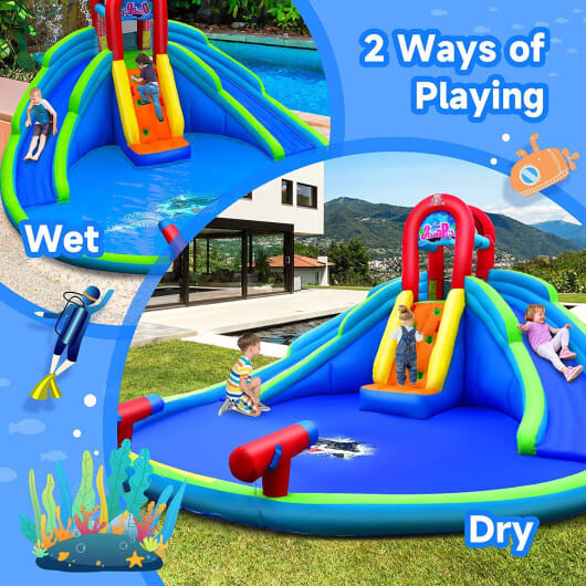 Inflatable Water Park Waterslide for Kids Backyard with 780W Air Blower B593-NP10316