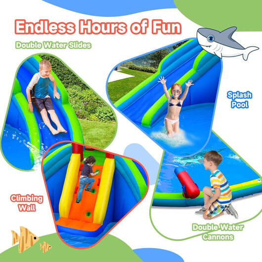 Inflatable Water Park Waterslide for Kids Backyard with 780W Air Blower B593-NP10316