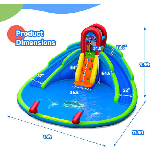 Inflatable Water Park Waterslide for Kids Backyard with 780W Air Blower B593-NP10316