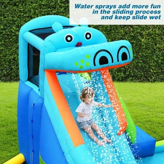 Hippo Inflatable Water Slide Bounce House with 740W Blower B593-OP70148