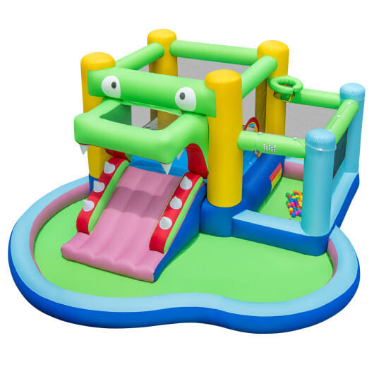Inflatable Bounce House with Slide and Splash Pooland and 680W Blower B593-NP11582US