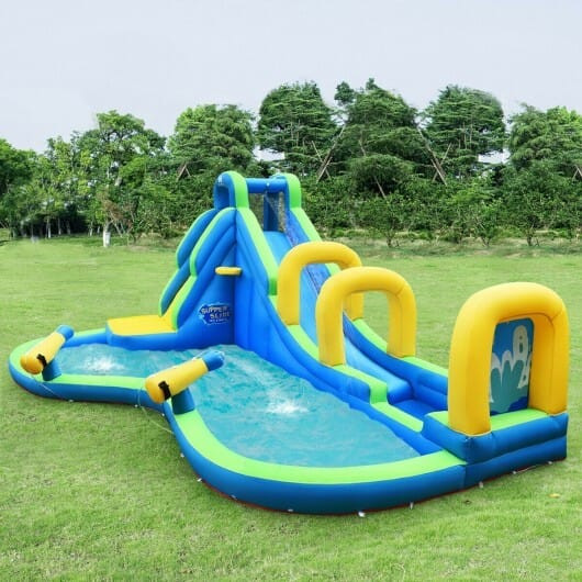 Inflatable Water Slide Kids Bounce House with Water Cannons and Hose Without Blower B593-OP70401