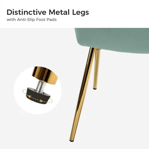 Sage Green Velvet Upholstered Wingback Accent Side Chair with Gold Metal Legs Q280-SGLWBSD835241836